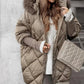 ❄️Winter Specials❄️ Damski płaszcz parka średniej długości z dzianinowymi rękawami Patchwork