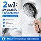 Regulowana głowica prysznicowa wysokociśnieniowa z efektem deszczu