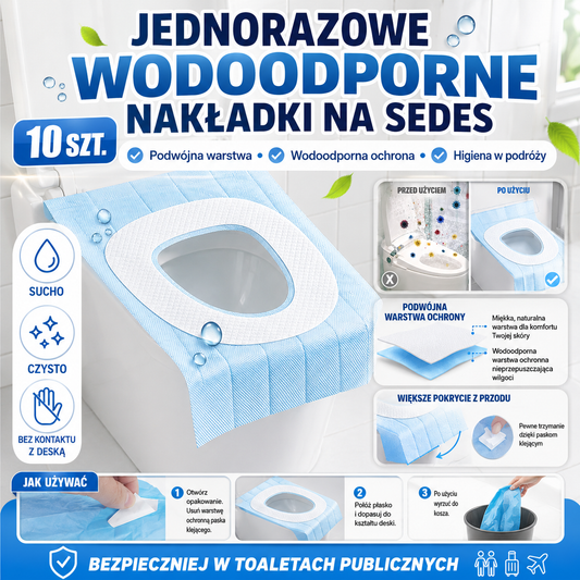 🔥 KONIEC Z BRUDNYMI TOALETAMI! Kup 1 opakowanie, drugie GRATIS – wodoodporne nakładki higieniczne na deskę sedesową