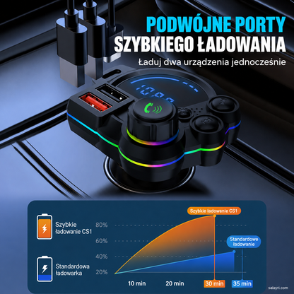 🚗 Koniec z Plątaniną Kabli! Samochodowy Transmiter FM Bluetooth – Słuchaj Muzyki, Odbieraj Połączenia i Ładuj Telefon Jednocześnie 🔌