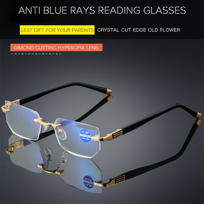 👓 Okulary Progresywne Wielofokalne 17,05g | Materiał Kosmiczny TR90+Tytan | Antybłękitne | Bez Linijki Podziału | Dla Wszystkich Okazji!