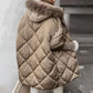 ❄️Winter Specials❄️ Damski płaszcz parka średniej długości z dzianinowymi rękawami Patchwork