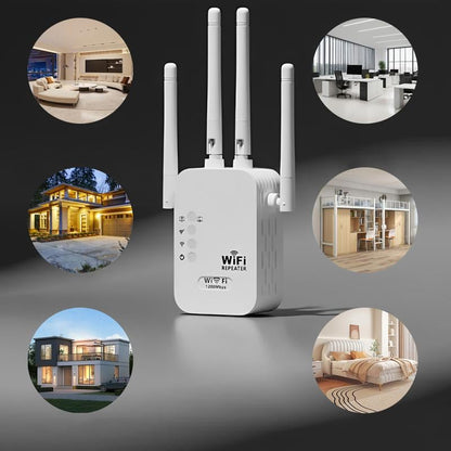 🔥Gorąca promocja 2026 🎁Wzmacniacz sygnału Wi-Fi o prędkości 1200 Mbps, dwupasmowy (5 GHz/2,4 GHz), zasięg 10 000 stóp kwadratowych i obsługą 50 urządzeń
