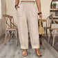 👖 LIMITED-TIME 50% OFF! ✨ Women's Cuffed Ankle Pants – Elastic Waist, Relaxed Fit, Patch Pockets 🌿