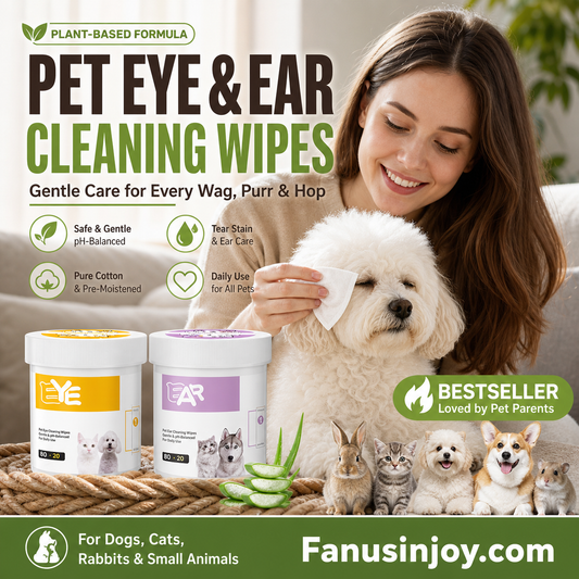 ✨️Niespodzianka – 50% zniżki！🐈🐕Dbanie o higienę Twojego futrzanego przyjaciela jest ważne！Naturalne chusteczki czyszczące na bazie roślinnej do oczu i uszu zwierząt domowych