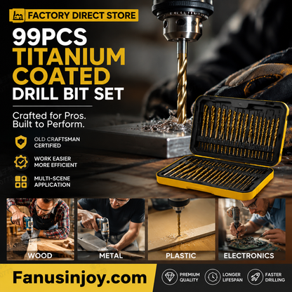🔥Ograniczona czasowo zniżka 50%!🔧 Wysoce wydajne narzędzie, które cenią sobie doświadczeni rzemieślnicy! Sklep fabryczny – zestaw 99 sztuk wierteł z powłoką tytanową