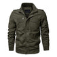 Męska kurtka wojskowa z kołnierzem stójką i zamkiem błyskawicznym