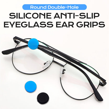 Okrągłe, dwuotworowe, silikonowe, antypoślizgowe uchwyty do okularów