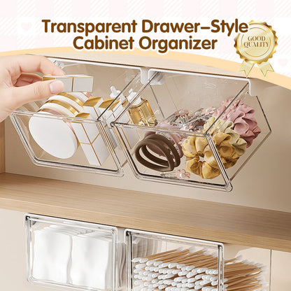 ✨ Transparent Drawer-Style Cabinet Organizer – Effortless Access, Zero Clutter, Damage-Free Installation! ✨