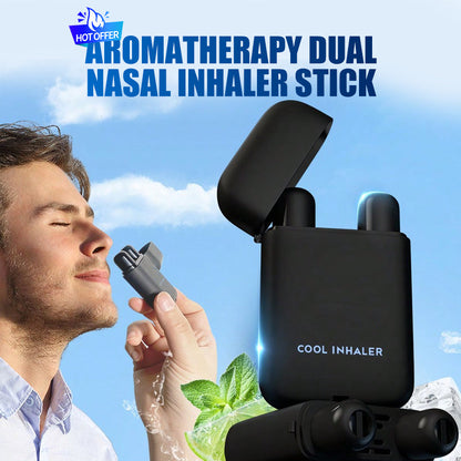 ✨ Aromaterapeutyczny Inhalator Nosowy z Dwiema Dyszami – Natychmiastowe Orzeźwienie! ✨