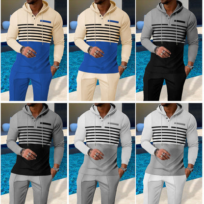 ✨ Zestaw Sportowy Męski 2w1 z Kapturem | Design Kolor-Block | Tkanina Oddychająca | Wiele Kolorów S-3XL! 👕👖
