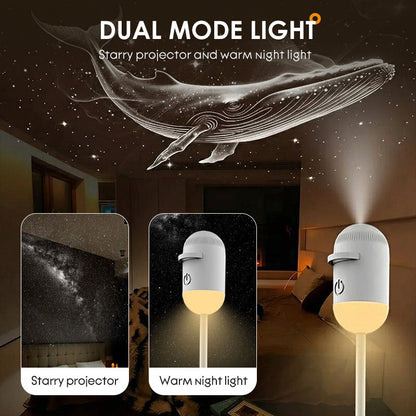 🔥 50% RABATU 🌌 Projektor gwiaździstego nieba i lampka nocna 2 w 1 ✨ Zamień pokój w magiczne gwiaździste niebo i stwórz spokojną atmosferę wieczoru 🛌