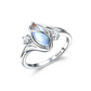 ✨ Pierścień z Kamieniem Księżycowym i Cyrkonią – Nowoczesna Elegancja z Tajemniczym Blaskiem! 💍🌙