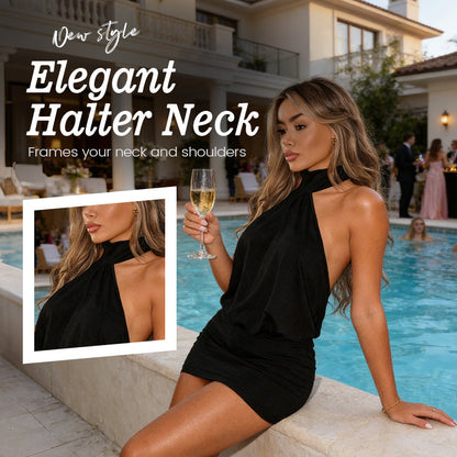 SUKNIA BODYCON Z ODKRYTYM TYŁEM I WIĄZANIEM NA SZYI – ELEGANCKA I WYSZUFOWANA! 👗