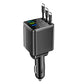 ⏳Ograniczona czasowo zniżka 50%⏰Szybka ładowarka samochodowa 7 w 1 z wyświetlaczem napięcia i funkcją automatycznego zwijania – USB-C dla urządzeń z systemem Android i Lightning dla urządzeń Apple🔋📱