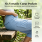 Damskie lekkie spodnie cargo capri