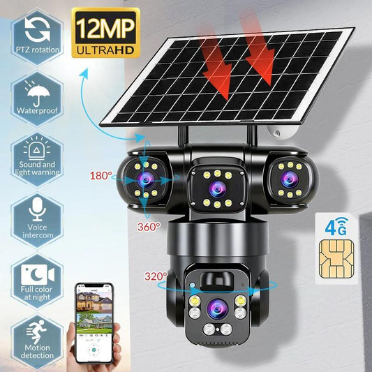 ⏳ Oferta limitowana ⏰ Kamera bezpieczeństwa Wi-Fi na zewnątrz – 6K, 9 MP,, 3 obiektywy, 360° PTZ | IP66, kolorowy noktowizor, dwukierunkowe audio, śledzenie ruchu.