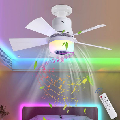 Inteligentny wentylator sufitowy z oświetleniem, RGB i głośnikiem Bluetooth