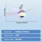 Inteligentny wentylator sufitowy z oświetleniem, RGB i głośnikiem Bluetooth