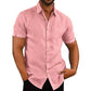 🏖️Summer Hot Sale 50% OFF!👔Men's Casual Short Sleeve Linen Blend Shirt - Stretchable, Breathable & Lightweight for Summer