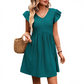 Women's Flutter Sleeve V--Neck Summer Dress