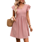 Women's Flutter Sleeve V--Neck Summer Dress
