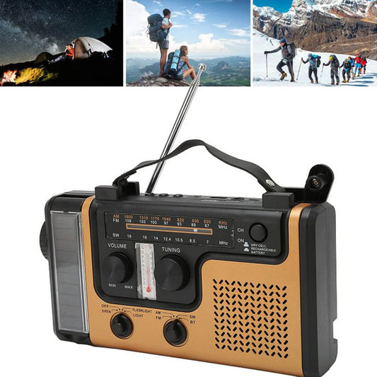 🔦📻 Przenośne radio awaryjne z latarką i ręczną korbką – światło i informacje nawet podczas braku prądu
