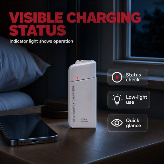 Przenośna ładowarka awaryjna do telefonów – power bank zasilany bateriami AA z latarką LED