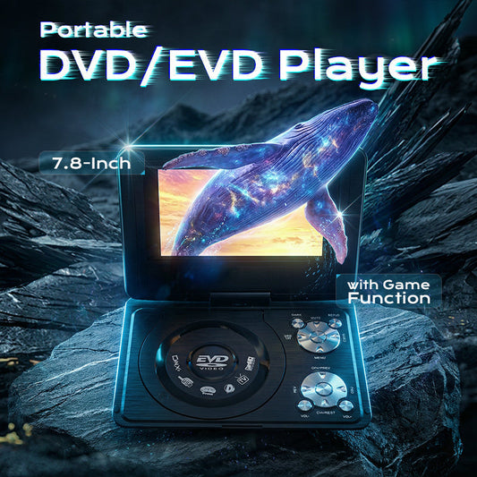 ⚡PROMOCJA -50%✨Przenośny odtwarzacz DVD EVD🎮Ekran 7,8 cala, odtwarzanie filmów + wbudowane gry