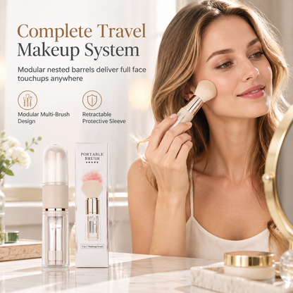 ✨ 50% ZNIŻKI! 💄 Pędzel do makijażu 6 w 1 – do pudru, różu i ust, praktyczny do zabrania ze sobą 💋