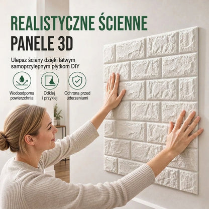 🍃🏆 Ostatni dzień promocji! ⏰ Samoprzylepne panele ścienne 3D imitujące cegłę – pianka XPE, wodoodporne, amortyzujące. Łatwe w czyszczeniu, odporne na plamy. 16 kolorów, 3 rozmiary – metamorfoza ściany w kilka minut! 🏡🧱