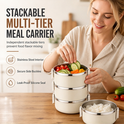 🔥 -50% WYPRZEDAŻ BŁYSKAWICZNA! BEST-SELLER 🔥 Wielowarstwowe, termiczne pudełko na lunch z możliwością układania w stos – utrzymuj posiłki w cieple lub chłodzie dzięki przegródkom, które można układać w stos, idealne do pracy, szkoły lub na pikniki! 🍱🥗✨